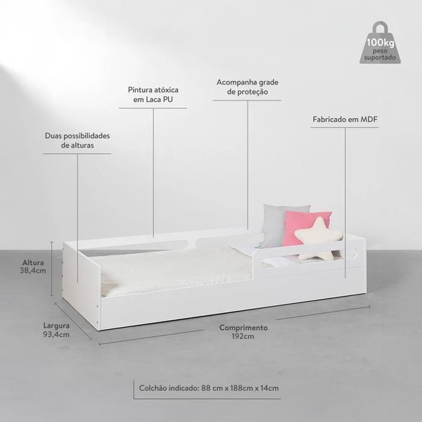 hero cama montessoriana tivoli com grades de protecao